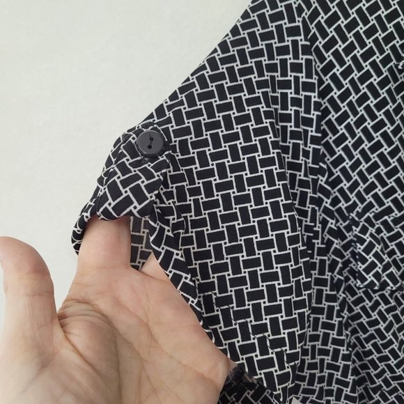 St Tropez West Dress Girls 14 Black/White Collared Button Tie Front Pocket Dress - Picture 3 of 10